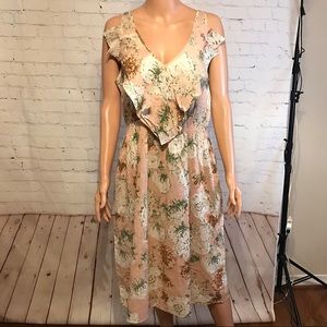 Ellison Runway Seven NWT tropical maxi dress boho floral size large